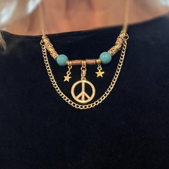 NWT: STARRY CENTER"PEACE" BOHO CHOKER - Picture 7 of 8